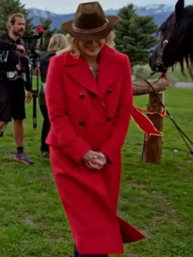 Mr. Christmas S02 Red Coat worn by Alison Sweeney in a front-view.