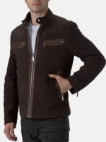 Suede Leather Cafe Racer Jacket VW