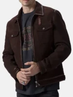 Men’s Brown Suede Trucker TV JACKETS