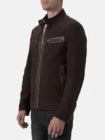 Suede Leather Cafe Racer Jacket ST