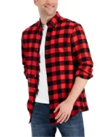 Dean Winchester flannel shirts front view showcasing a high-definition checkered pattern and a polished, weighted textile drape.