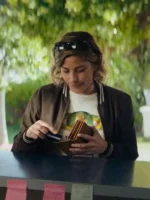 Lillian Vandenberg Dear Life brown jacket showing a detailed side profile.