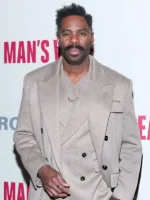 Colman Domingo inspired long taupe wool coat with a tailored fit.