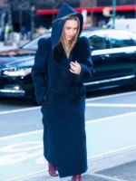 Emilia Clarke Blue Hooded Coat TV