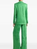 The back view of the Andreia Rodrigues floral jacquard blazer from TV Jackets, showing the smooth fit.