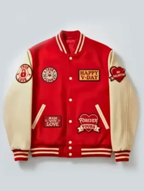 Valentine Day Red and White Varsity Jacket