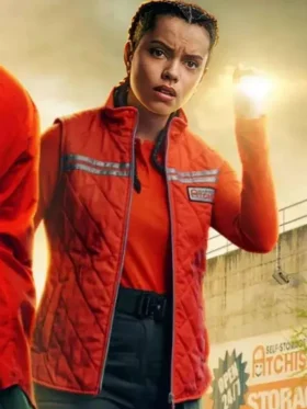 Georgina Campbell Orange Vest TV