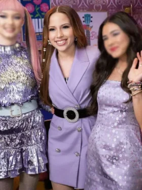 Jade Castillo Purple Blazer in a sophisticated professional front view.