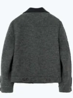 Kim Seon-ho Grey Jacket showing the back and side-profile silhouette.