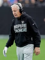 Carroll Las Vegas Raiders 2025 hoodie featuring the Inspire Justice logo.