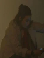 Close-up of the Lina Esco trench coat from The Rip 2026 at TV Jackets, showing buttons and texture.