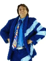 Luche Blue Jacket front view display by TV JACKETS.