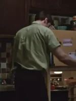 Bill Skarsgård style sage green short sleeve shirt from Dead Man’s Wire.