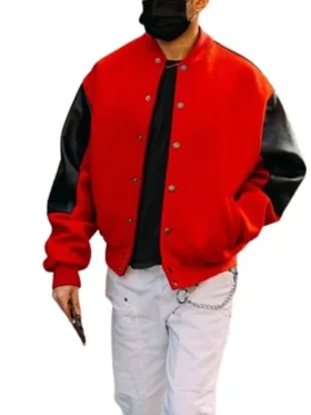 Red Black Varsity Jacket TV JKT