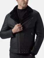 Studded Black Leather Jacket TV
