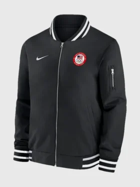 Nike Black style 2026 Winter Olympics Team USA full-zip bomber jacket.