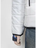 E-commerce listing for a custom recreation Portal 2 Puffer Jacket, discounted 38% to $159.99.