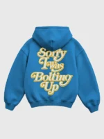 I Was Bolting SEEN x Los Angeles Chargers powder blue fleece pullover.