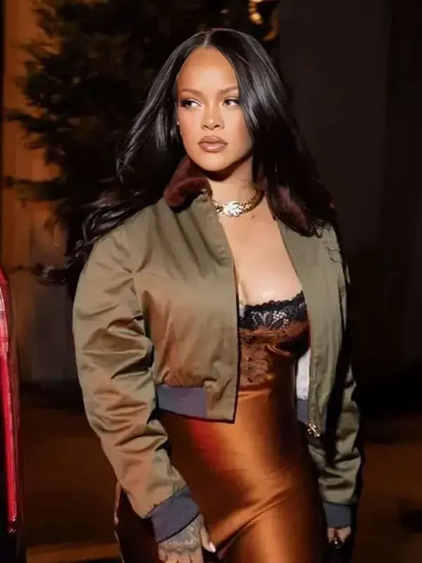 Rihanna Green NYC 2026 Cropped Jacket Rihanna Green Cropped Jacket TV