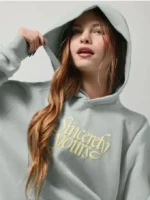 Close-up view of the grey Sincerely Yours hoodie designed for women with a soft inner lining.