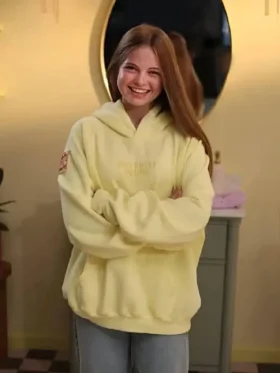 Full front view of the Salish Matter Sincerely Yours Hoodie with an oversized fit.