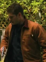 Dean Winchester style jacket side profile highlighting the reinforced stitching and sleeve detail.