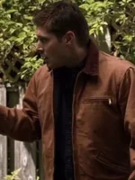 Dean Winchester brown jacket featuring a minimalist aesthetic and high-status tailored silhouette.