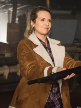 Brown Suede Jacket showcasing the functional pocket placement and smooth profile.