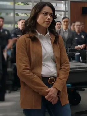 2026 Alyssa Diaz Suede Leather Jacket TV