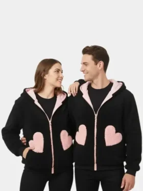 Valentine Day Couples Zip Up Hoodie