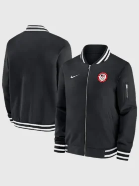 Nike Black 2026 Winter Olympics Team USA full-zip bomber jacket.