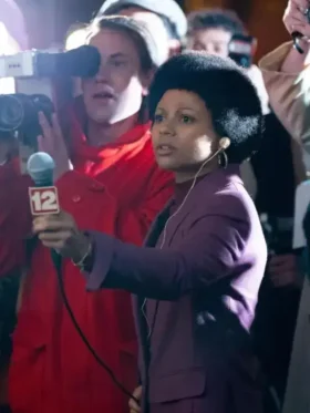 Myha’la Blazer Dead Man’s Wire in premium wool from the 2026 film