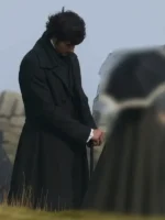 Wuthering Heights Jacob Elordi Coat showcasing a dark gothic aesthetic and a high-end textile with durable, reinforced stitching.