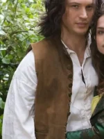 Tom Hardy Suede Vest for men featuring a rugged earth-toned finish and a premium tailored silhouette for a high-status cinematic look.