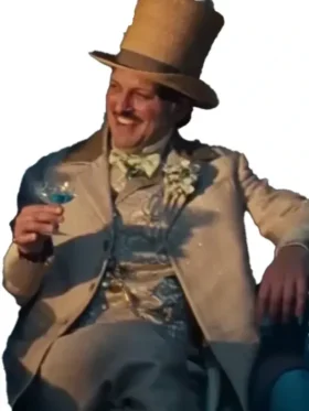 wuthering heights white coat featuring a sharp tailored silhouette and a premium alabaster finish for a high-status cinematic profile.