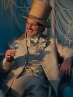 wuthering heights white coat for men showcasing a masculine heritage fit and a high-quality ivory textile with a polished finish.