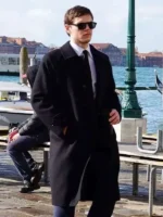 Evan Peters Black Wool Coat TV