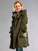 Harry Potter Emma Watson green coat showing a front side-angle view.