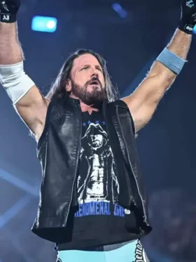 AJ Styles Royal Rumble 2026 black vest clean fit look