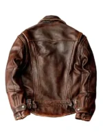 Adventure Bound Brown Leather Jacket Back View