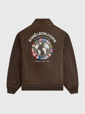 Back view of the ALD jacket featuring the global World's Borough insignia and embroidery.