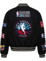 2026 Los Angeles Black Varsity Jacket Back View