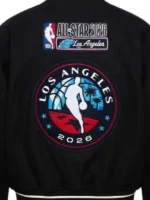 2026 Los Angeles Black Varsity Jacket Close-Up