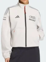 The Audi Revolut F1 Team Engineers Marketing jacket in a crisp white colorway for 2026.