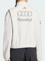 Back view of the Audi Revolut F1 track top showing the clean branding and streamlined drape dynamics.