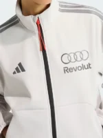 Full view of the Audi Revolut F1 team marketing track top in a technical white finish.