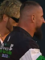 Side view of Bron Breakker Jacket showing waist pockets and full-length sleeves