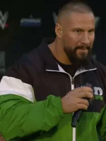 Bron Breakker Kick Off Jacket showing green and white contrast design