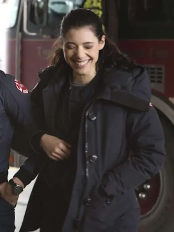 Chicago Fire S12 Violet Mikami Blue Jacket Front Look Violet Mikami Blue Jacket Front Look