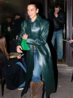 Dua Lipa Real Leather Long Coat Narrative Tailoring